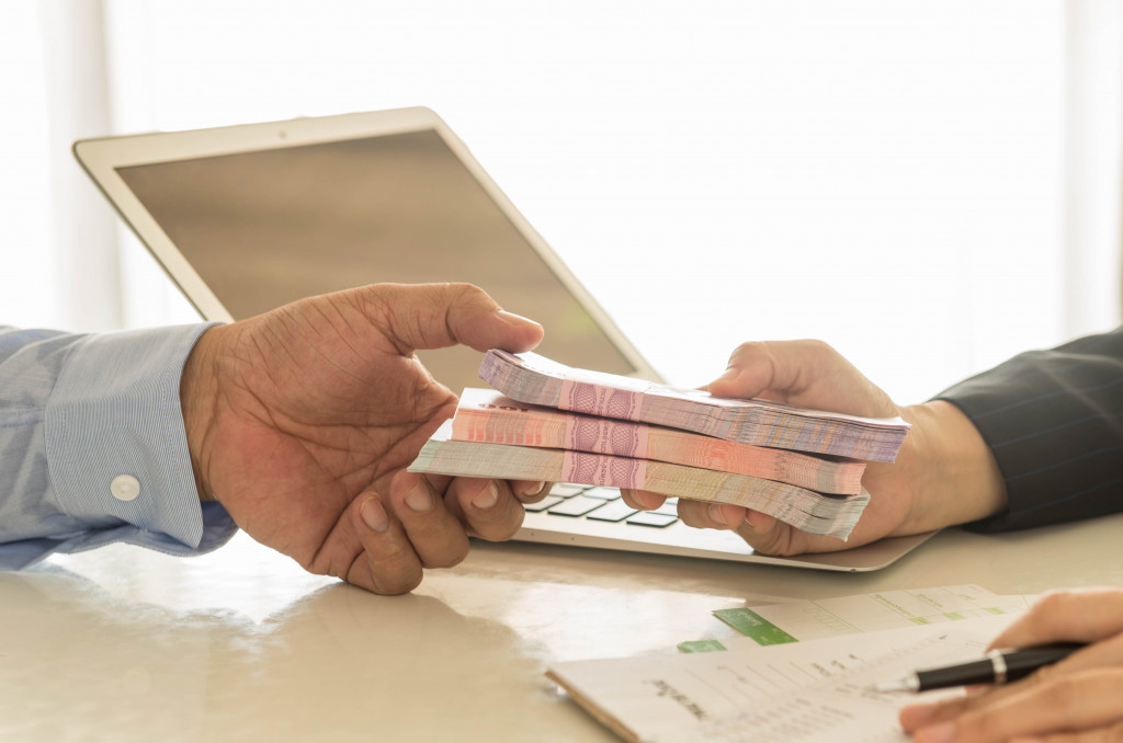 person paying his loan