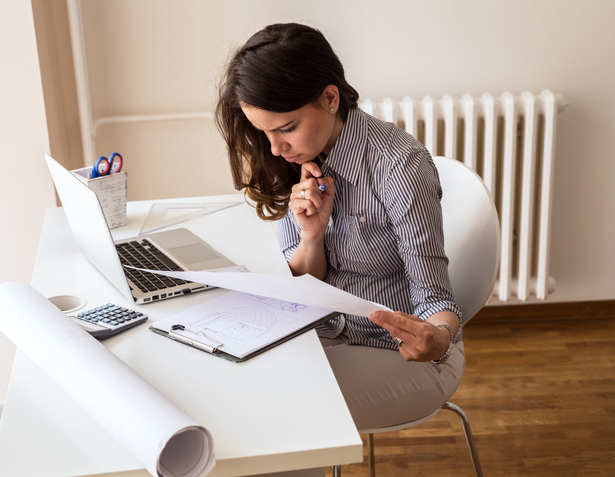 woman checking expenses 