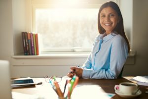 woman working from home