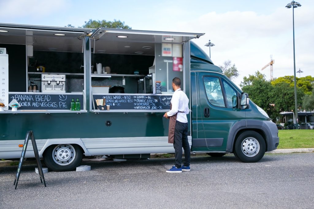 man opening food truck business