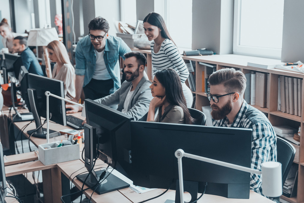 people working on their computer