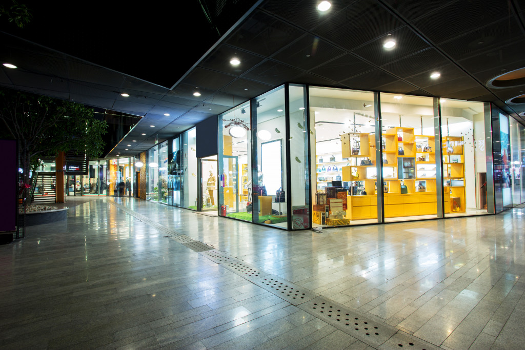 Exterior of a shop during the night