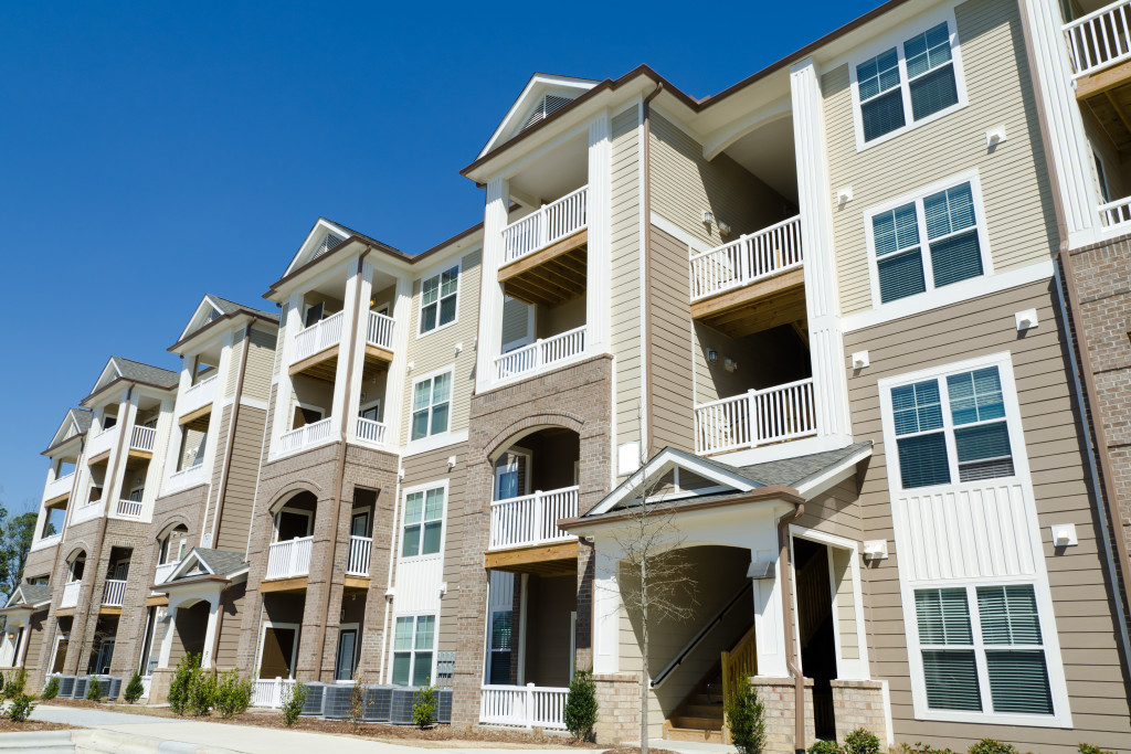 A suburban apartment building